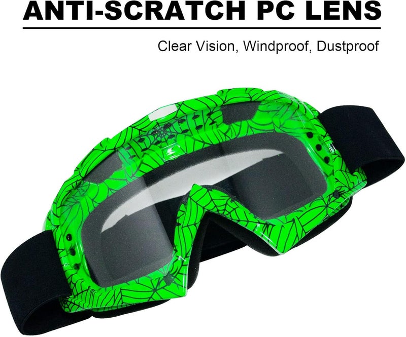 CoPvner Store Dirt Bike Goggles for Motorcycle, ATV, Motocross, Riding, Offroad - Adult, Men, Women, Youth, Kids - Image 2